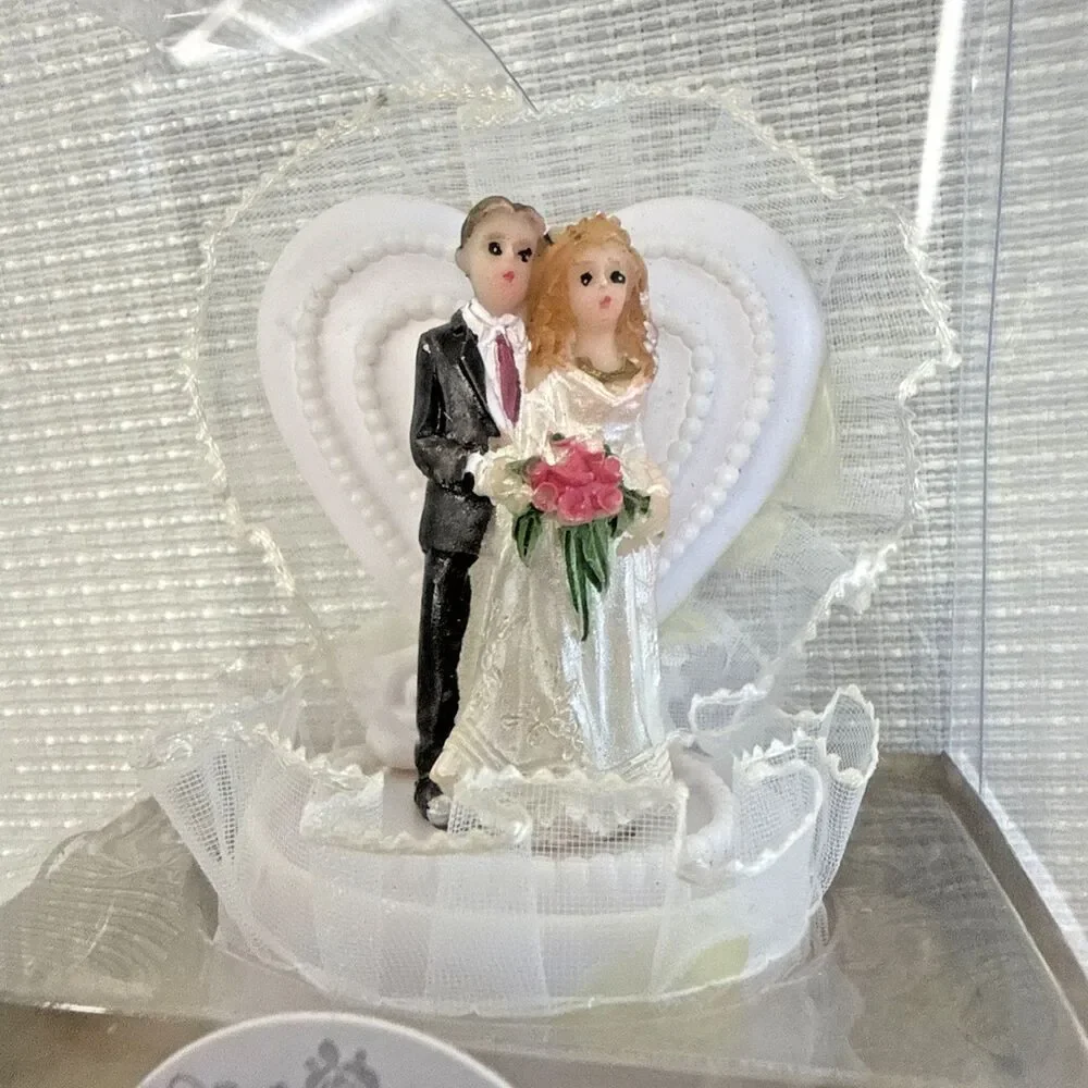 Lot of 20 Keepsake Wedding Cake Cupcake Toppers Poly Resin Mega Favors - NIB